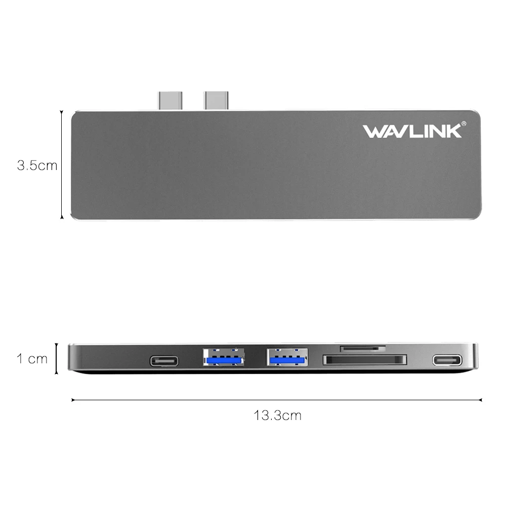 Wavlink двухпортовый type C концентратор для HDMI адаптер MacBook Pro USB 40 Гбит/с 3 0 4 k @ 30 Гц
