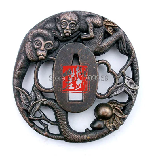 Чудесный сплав резной Tsuba Guard для японского вакидзаси Самурай меч катана Nice|Мечи| |