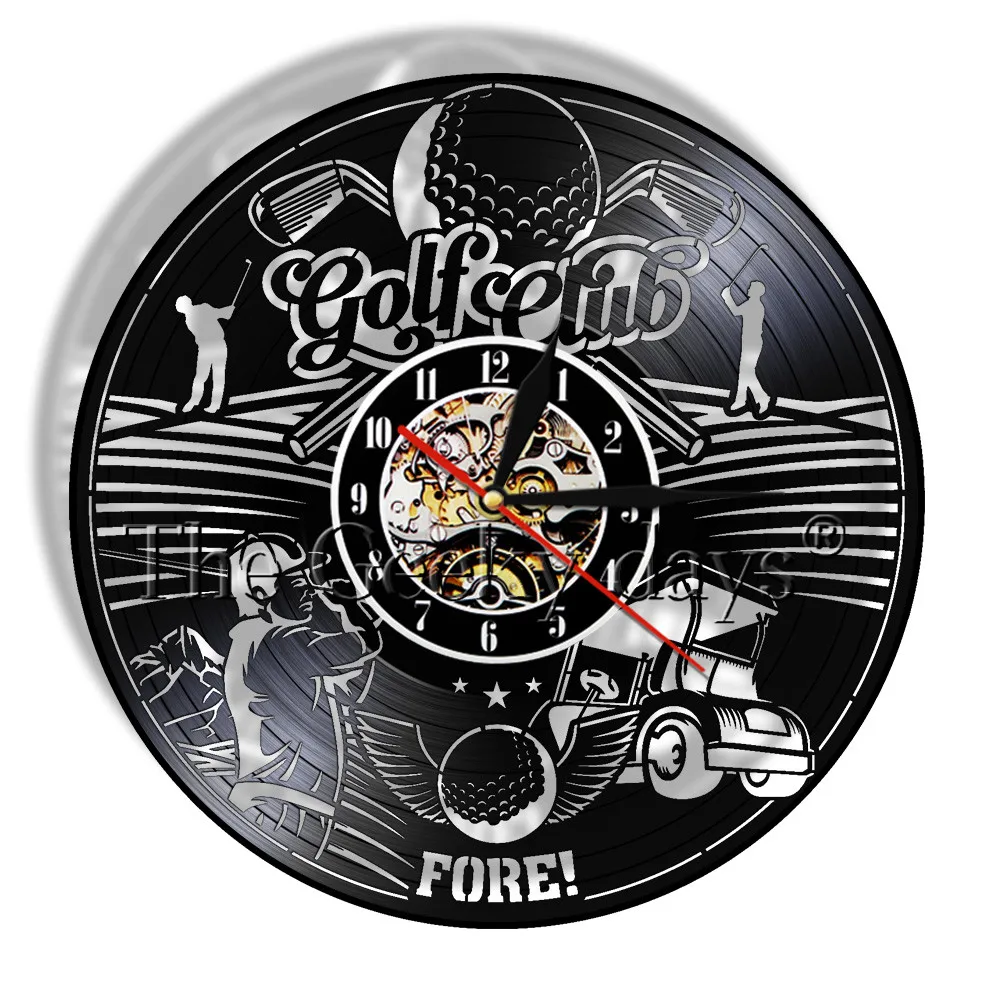 Гольф виниловая запись настенные часы клуб настенный Декор знак тихий кварцевый