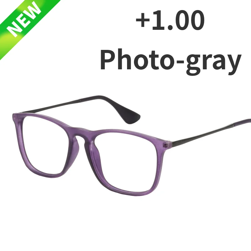 Logorela, фотохромные очки для дальнозоркости, очки для близорукости, очки для мужчин и женщин, компьютерная оптическая оправа для очков - Цвет оправы: Purple