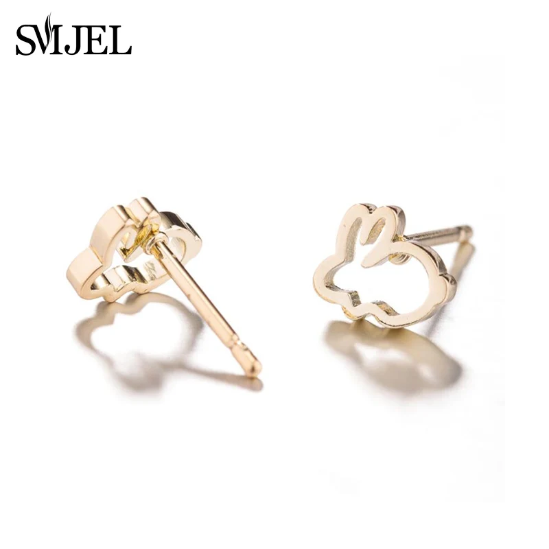 Женские серьги SMJEL из нержавеющей стали черные кролики для пирсинга украшения
