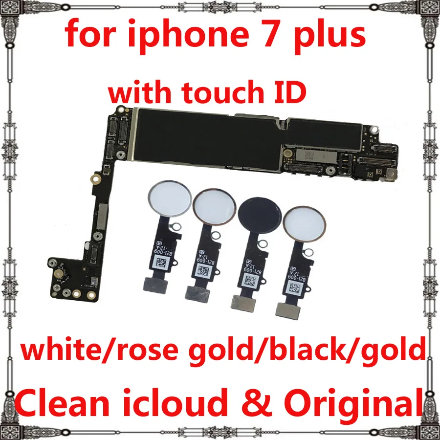 

32GB 128GB 256GB For Iphone 7 plus 7p Mainboard With / Without Touch ID Original Factory Unlocked For Ip 7plus Motherboard