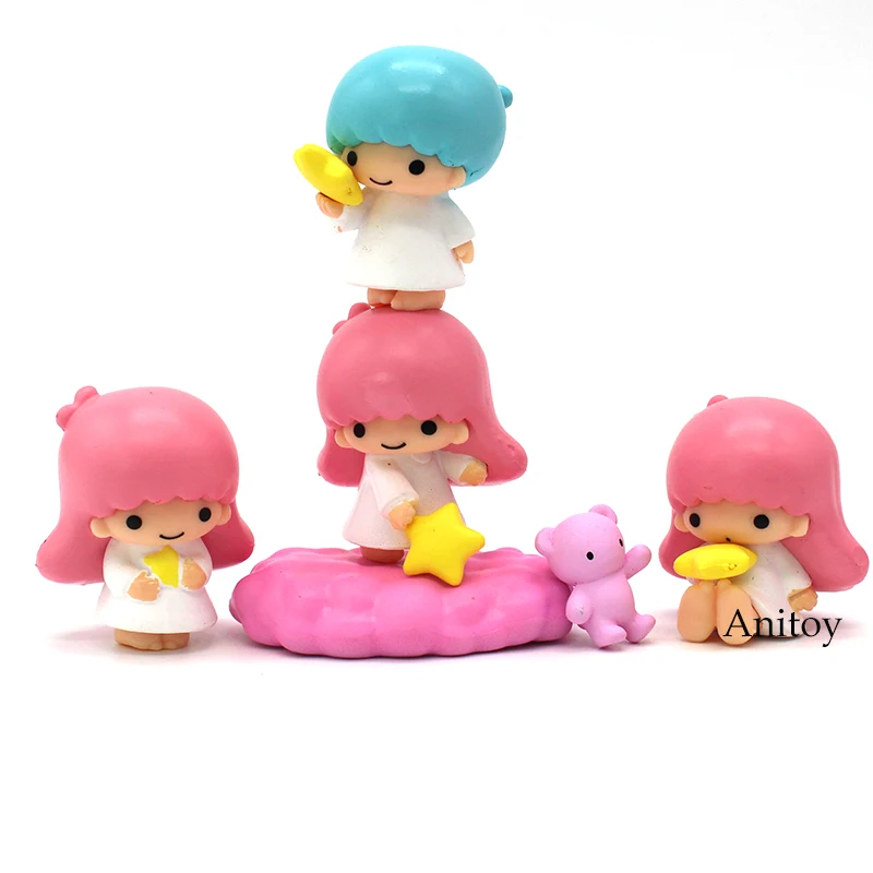 Littletwinstars милые тапочки в виде персонажа аниме nosechara персонажи Little Twin Stars ПВХ, движущаяся фигурка, Коллекционная модель, игрушка(4 см