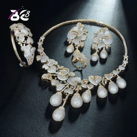 be 8luxury top quality women party wedding jewelry set pave aaa cubic zirconia nigerian big bridal necklace set bijoux femmes335