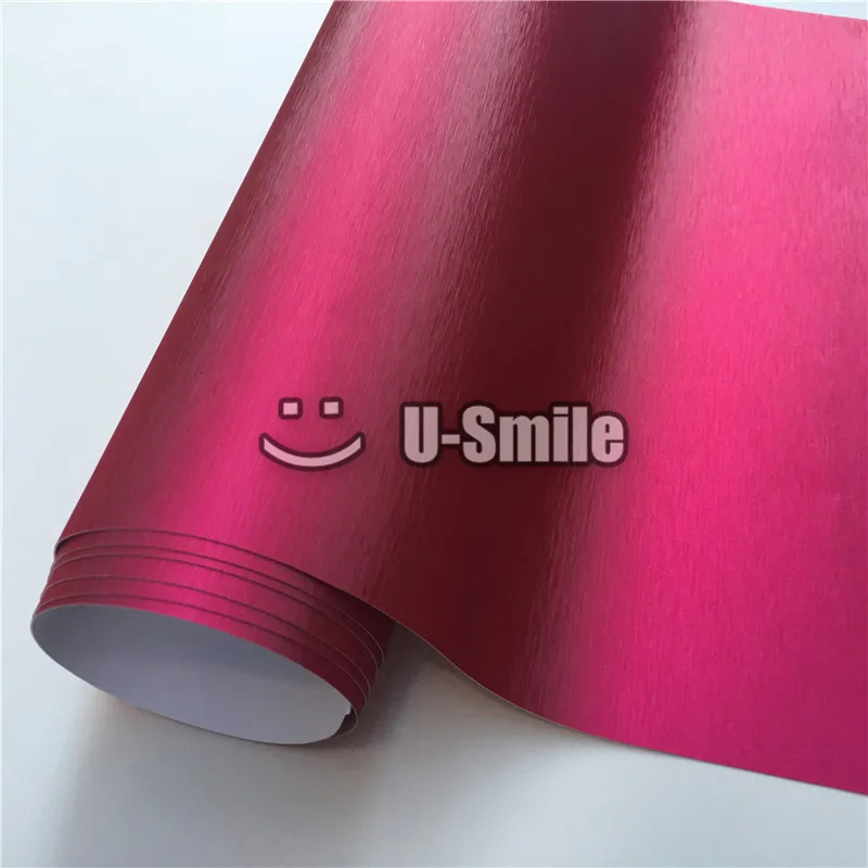 

Premium Matt Chrome Pink Brushed Vinyl Film Sheet Bubble Free For Car Wrapping