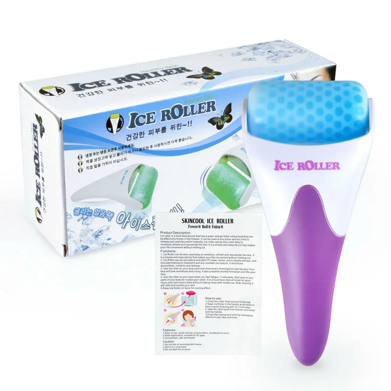 Ролик Ice Derma для кожи инструмент антивозрастного массажа лица и тела массажер