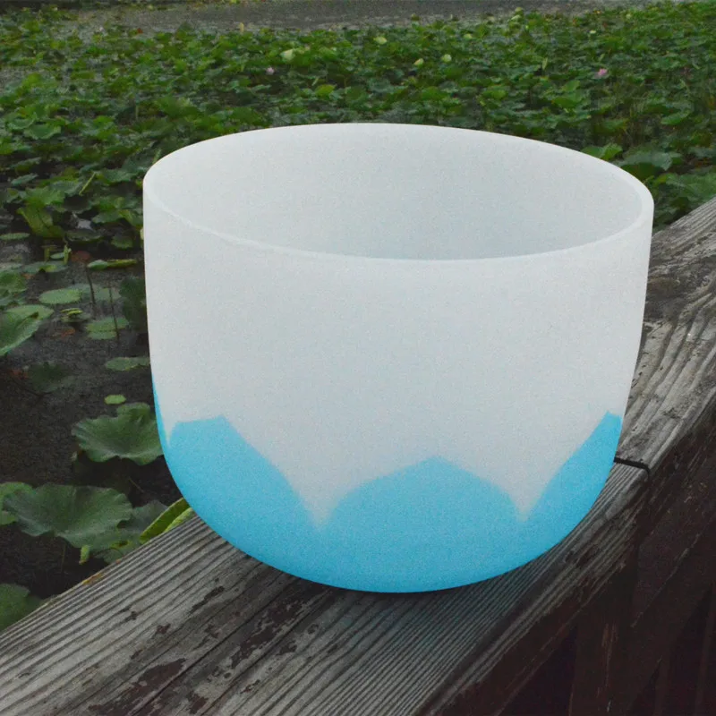 ВЧ 11 дюймовая матовая Хрустальная Поющая чаша с символом лотоса CDEFGAB для йоги или