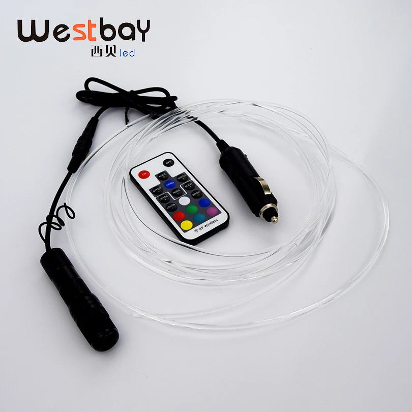 Westbay RGB круглый боковой светящийся оптоволоконный светильник комплект 1 м/2 м/3 м/4