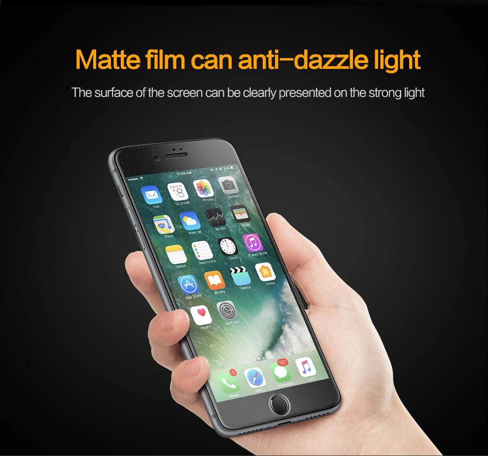 Матовое закаленное стекло SmartDevil для apple iphone 7 8 plus, защитная пленка с полным покрытием, защитная пленка для экрана 3 H, изогнутая жесткая пленка 9H