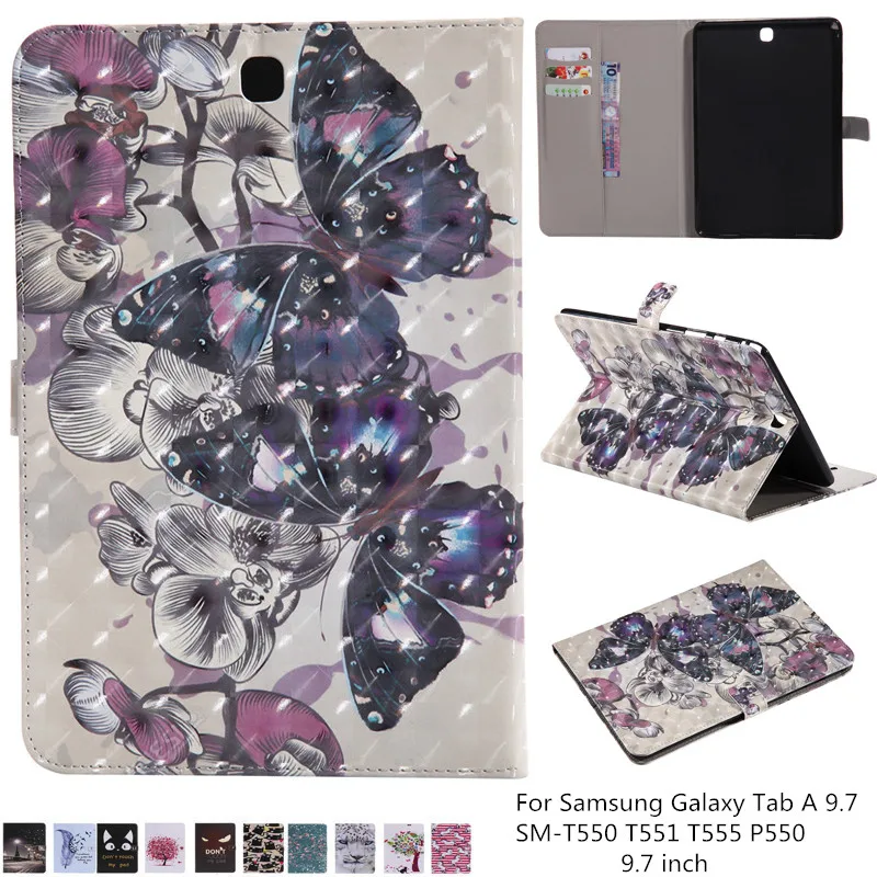 Детский чехол книжка из искусственной кожи с рисунком для Samsung T550 T560 T580 T280 T830 T380 T590