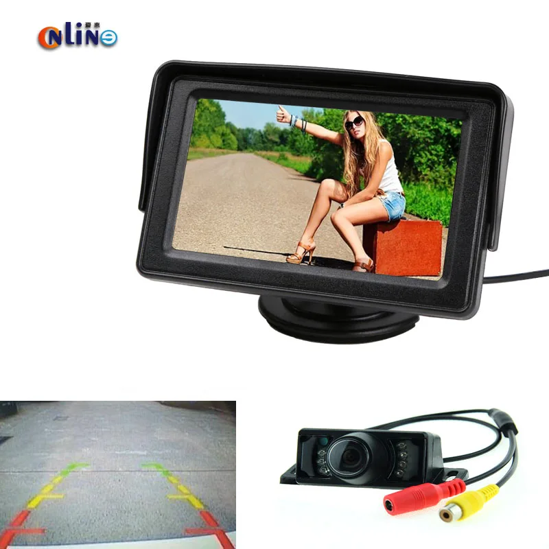 4.3 &quotTFT HD ЖК дисплей Дисплей 2ch видео Вход зеркало автомобиля Мониторы Парковка