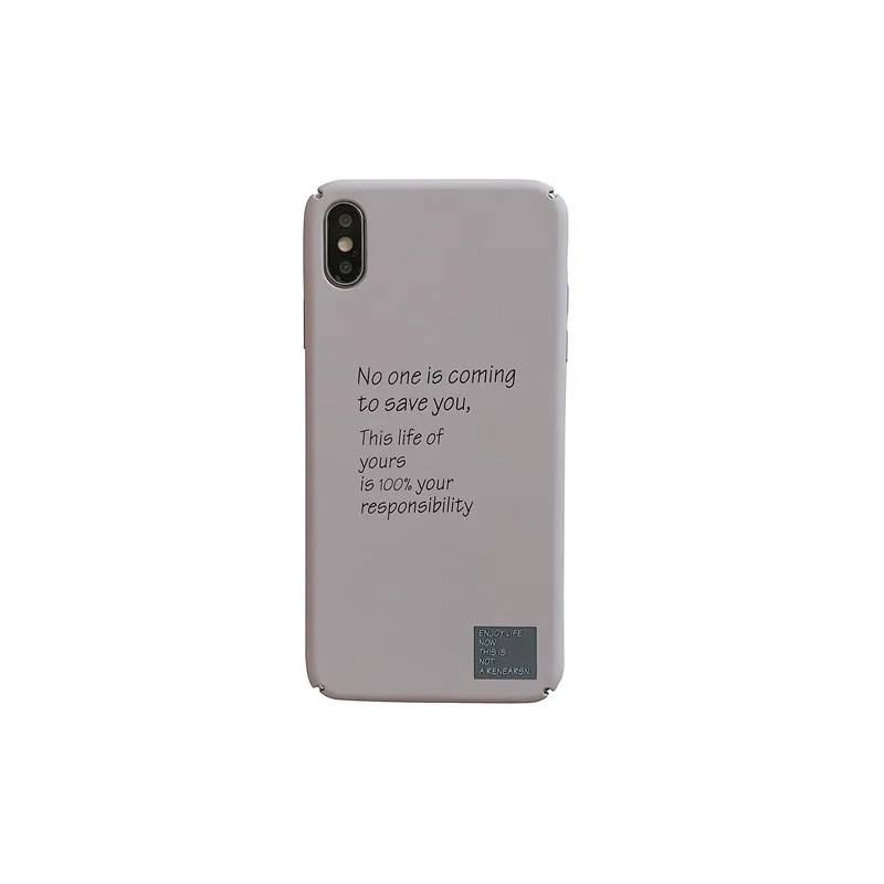 Solid Color Simple Retro Letter Korean Phone Case For iPhone X Xs XR Xsmax 6 6S 7 8 Puls Cases Hard PC Matte Cover Coque |