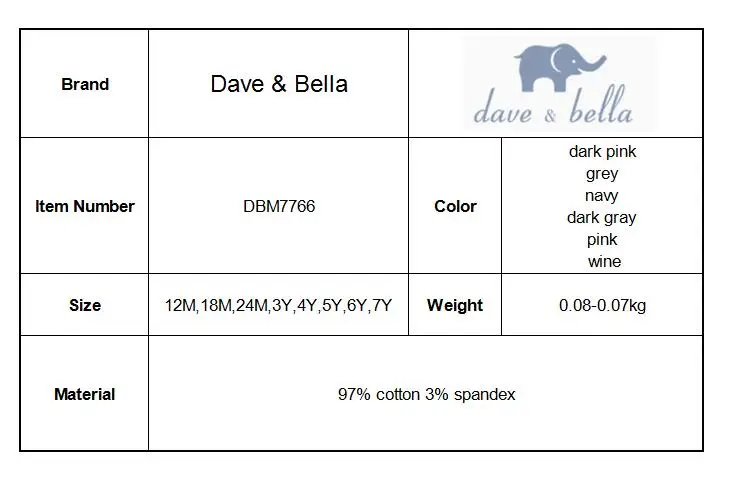 Dave bella/осенние вязаные штаны для малышей; узкие брюки в стиле Лолиты для девочек; детские леггинсы высокого качества; одежда для малышей; DBM7766