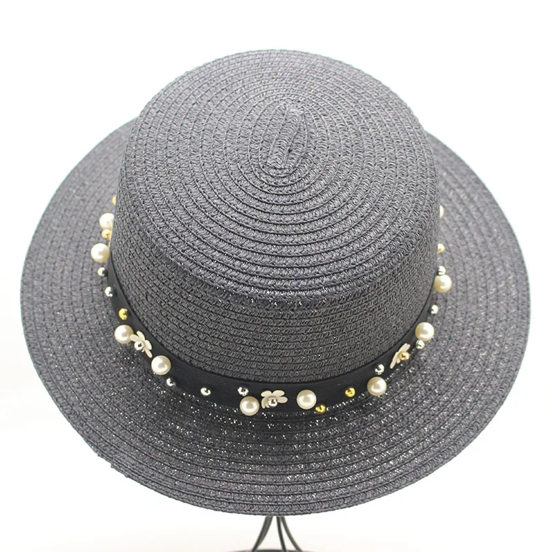 Для женщин пляж шапки солнцезащитный козырек Шапки Соломенная Панама шляпы для