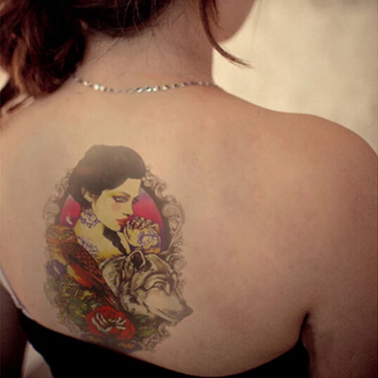 1 шт. временная татуировка с принтом волка водостойкая накладные рукава тату на