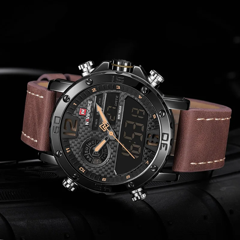 Часы наручные NAVIFORCE Мужские кварцевые брендовые Роскошные спортивные