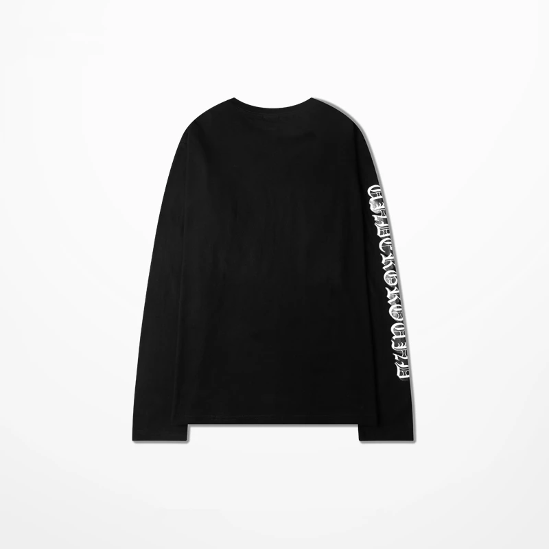 Футболка мужская хлопковая с длинным рукавом свободная рубашка принтом уличная