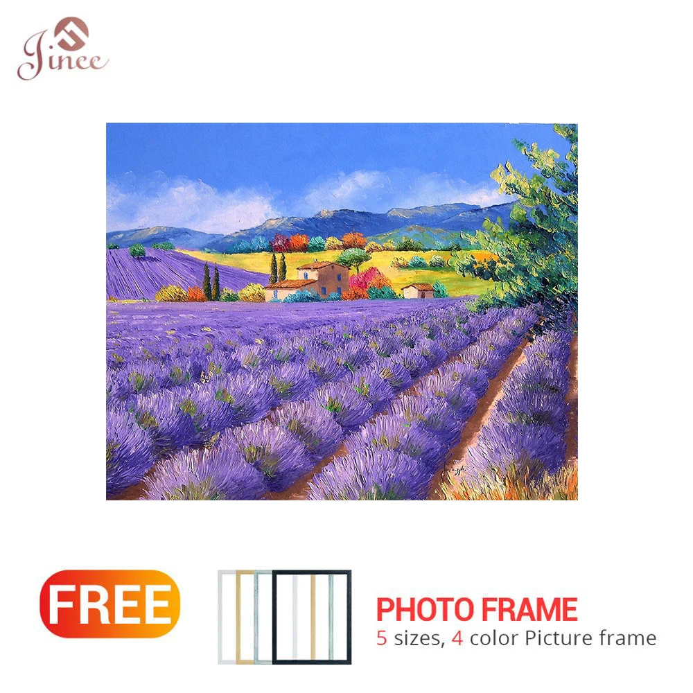 

Diamond Painting Countryside Oil Painting Violet Country House DIY Diamond Cross Stitch Full Diamond Embroidery Rhinestones Ch