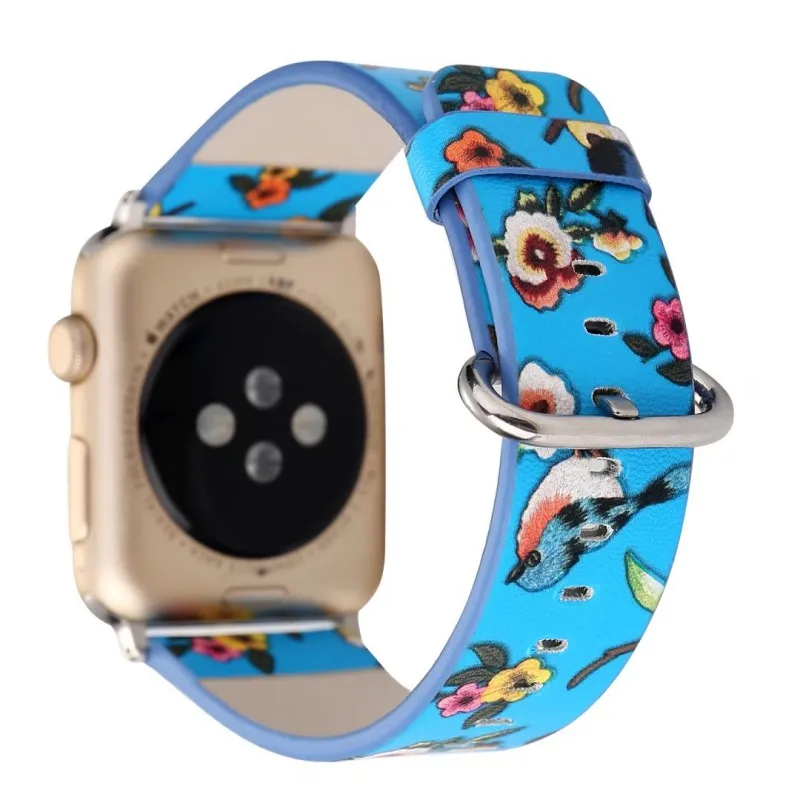 Птиц и цветов; китайская живопись кожаный ремешок для наручных часов Apple Watch Series 5 4 3 2 1 Ремешок Браслет для наручных часов iWatch, ремешок 42/44 мм/38/40 мм