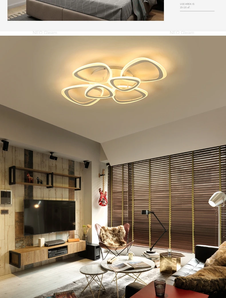 NEO Gleam New Arrival Hot Modern Led Chandelier For Living Room Bedroom Study Room Home Deco Surface Mounted Ceiling Chandelier