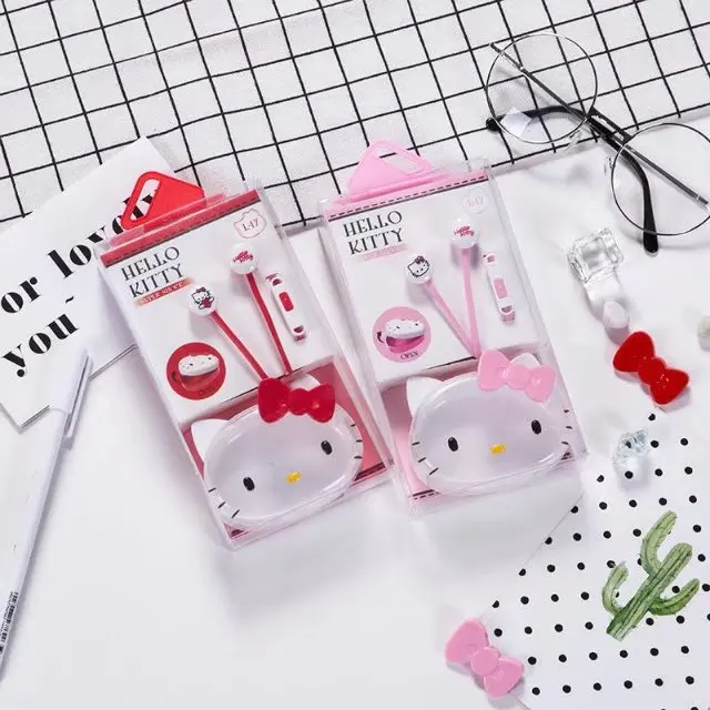 Милые розовые 3,5 мм стерео наушники-вкладыши hello kitty с микрофоном для телефонов с коробкой для хранения