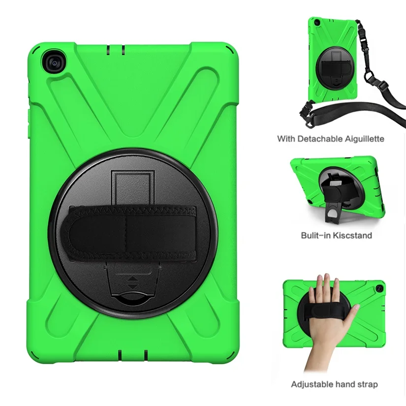 Green Strap Для Galaxy Tab A 10,1 чехол, ударопрочный сверхпрочный защитный чехол для samsung Galaxy Tab A 10,1 T510 T515 - Цвет: Green Strap