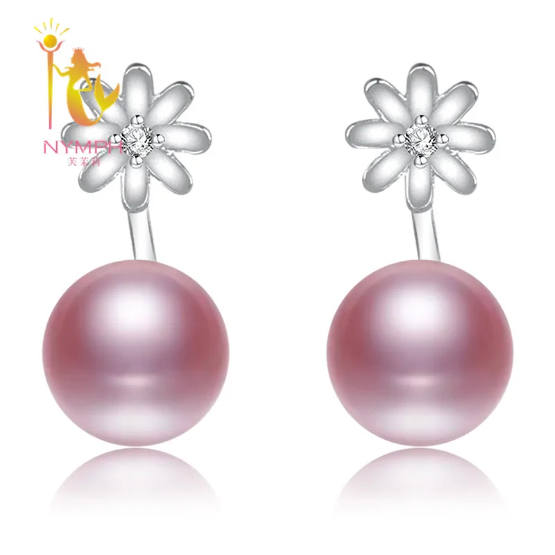 [Нимфа] Двойной Серьги с жемчугом 925 великолепные браслеты из стерлингового