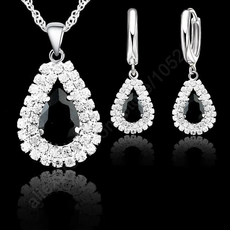 Комплект из колье и серёг серебра 925 пробы|necklace earring set|jewelry setsdrop jewelry sets |