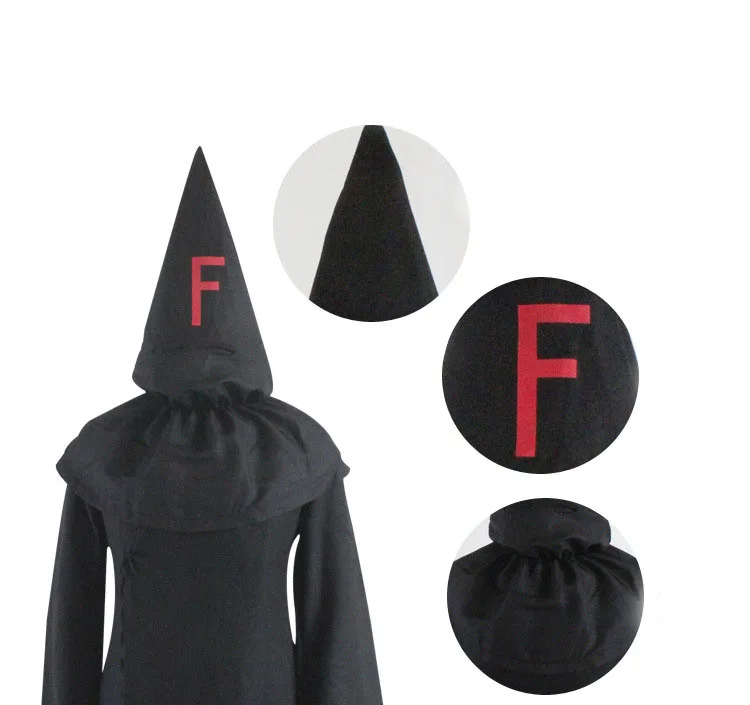 Черная накидка с капюшоном из аниме FFF FataFire Fukanzenna Big fff Baka для проверки костюма