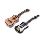 Аксессуары для гитары для кукольного домика, миниатюрная деталь для домашнего декора, детская деревянная мебель, ремесленное украшение, масштаб 112, 1 шт.