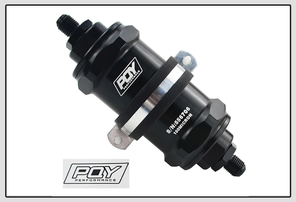 VR RACING-PQY черный AN6/AN8/AN10 встроенный топливный фильтр E85 этанол с 100 микрон элемент из нержавеющей стали и наклейка на PQY