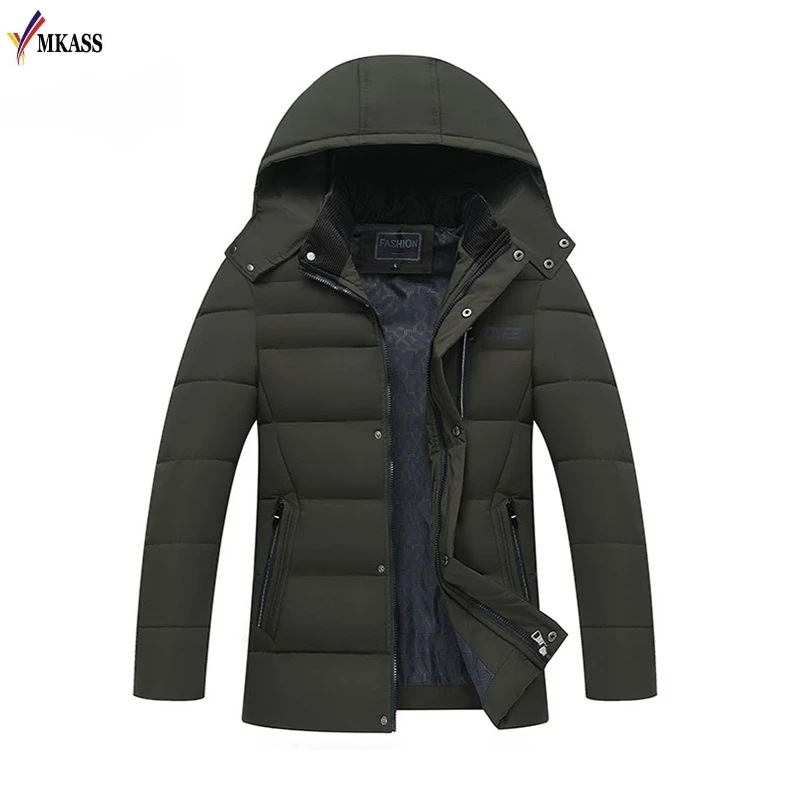 Теплая зимняя мужская куртка, пальто большого размера, M-4XL, Новое поступление, повседневная, тонкая, хлопок, с капюшоном, мужские зимние парки, Casaco Masculino