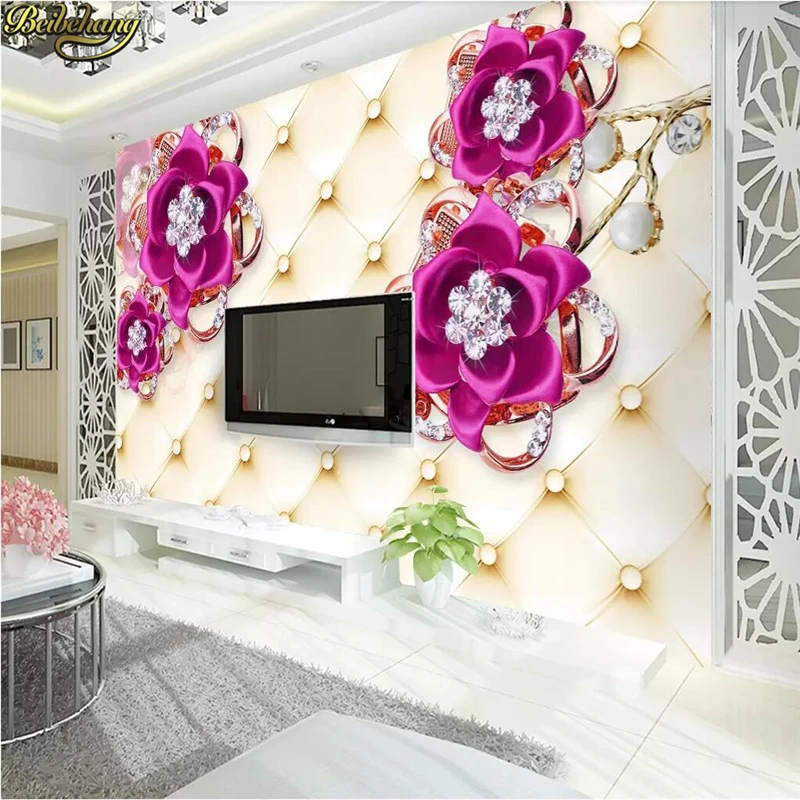 beibehang Custom papier peint photo Mural Wallpaper for Wall Painting Jewelry flower soft bag wallpapers living room kitchen |