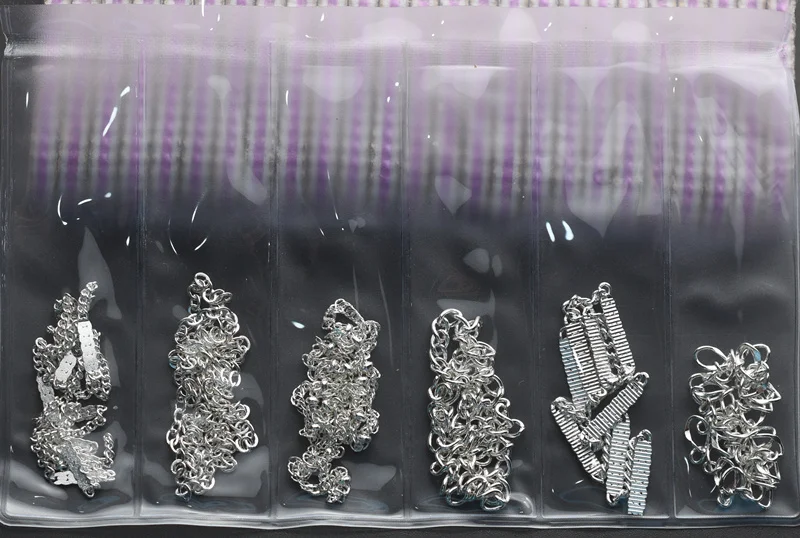 Nail Chain 11 6 Сетка пакет комбинированная цепочка плоская металлическая цепочка для ногтей золотистые и Серебристые Подвески 3d-украшения для ногтей украшения для ногтей горячая Распродажа аксессуар - Цвет: Nail Chain 11