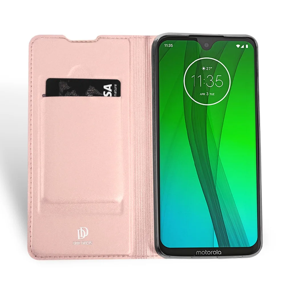 DUX DUCIS Чехол бумажник из искусственной кожи для Moto G7 роскошный чехол книжка с