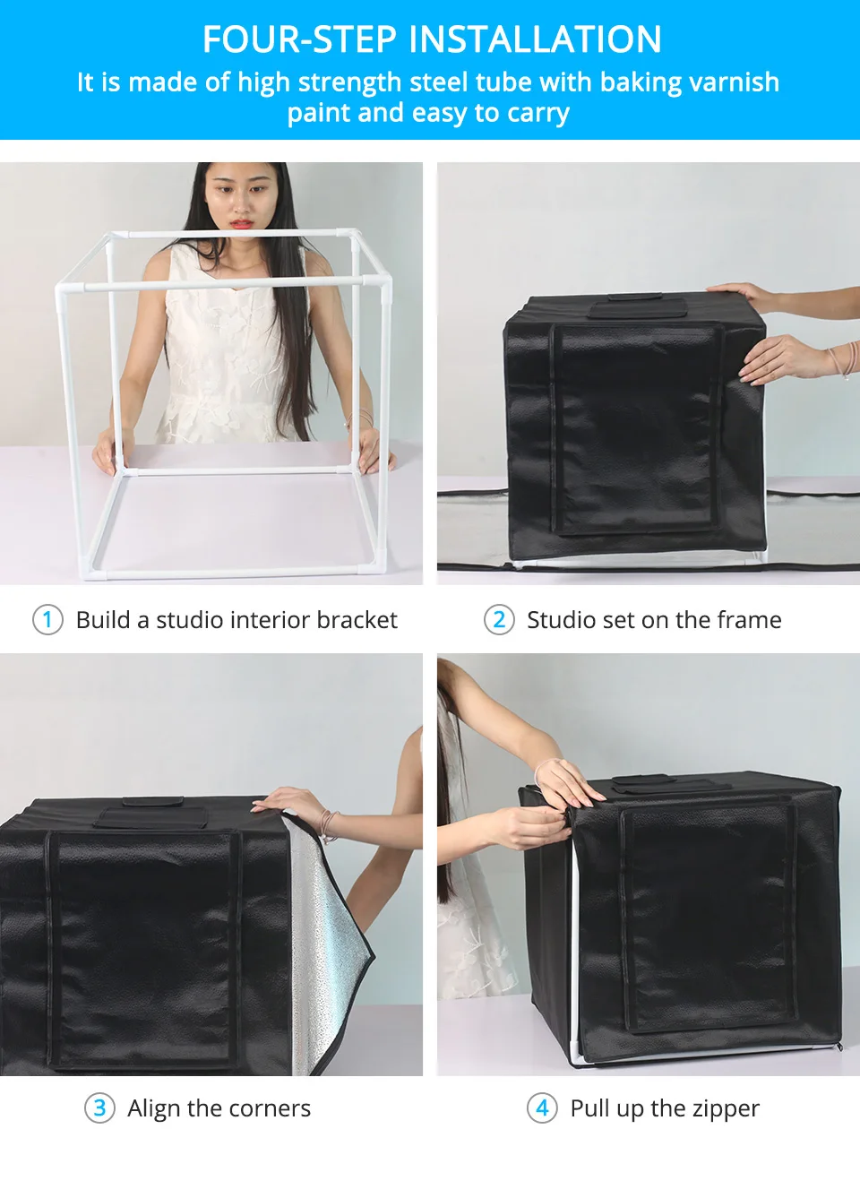 Travor light Box 40 60 80cm Portable Softbox Photo Lightbox Tent With 3 Colors Background For Studio Photography Box LED Light