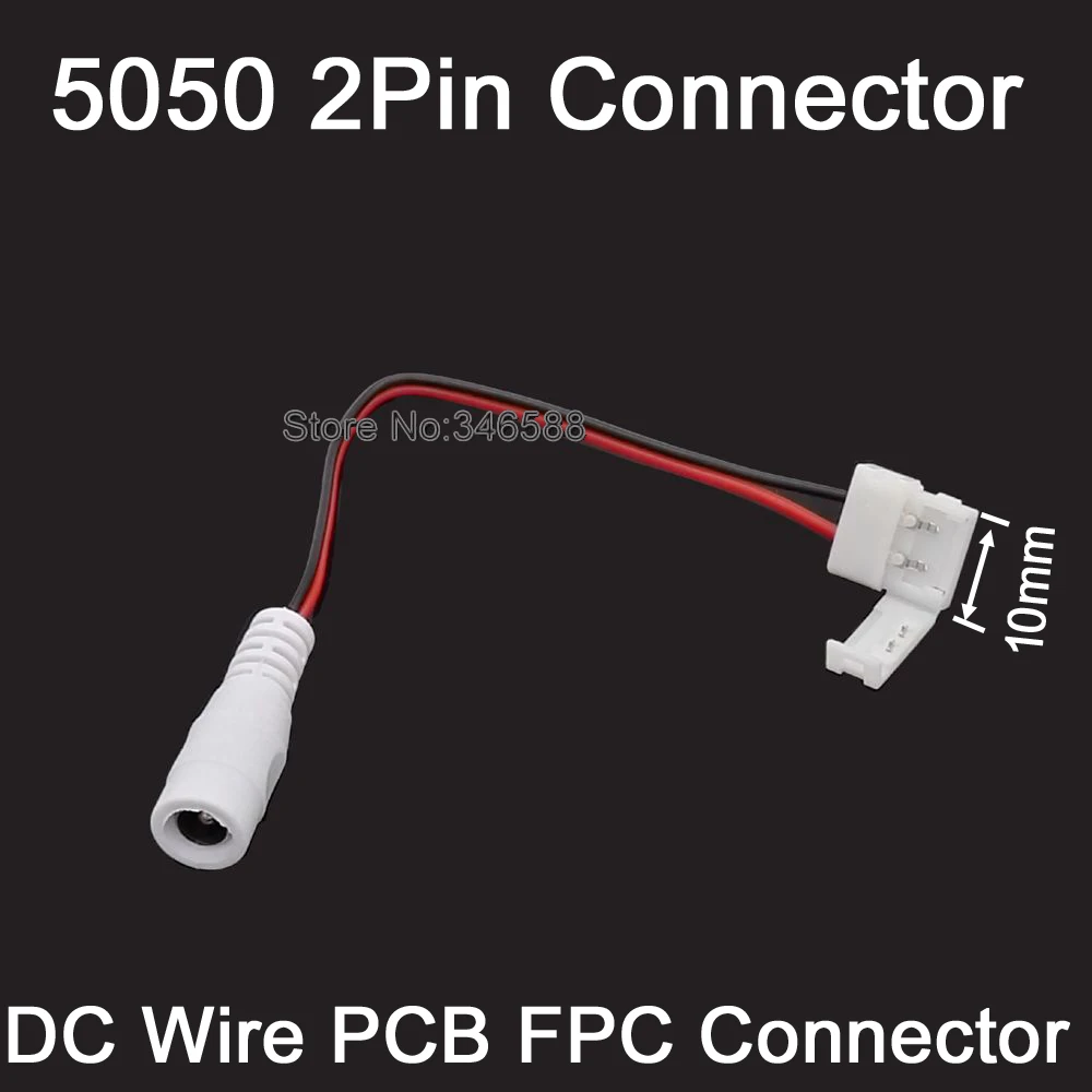 10 шт./лот 2 контакта Pin мм застежка LED удлинитель разъем 15 см 2pin провод с DC женский