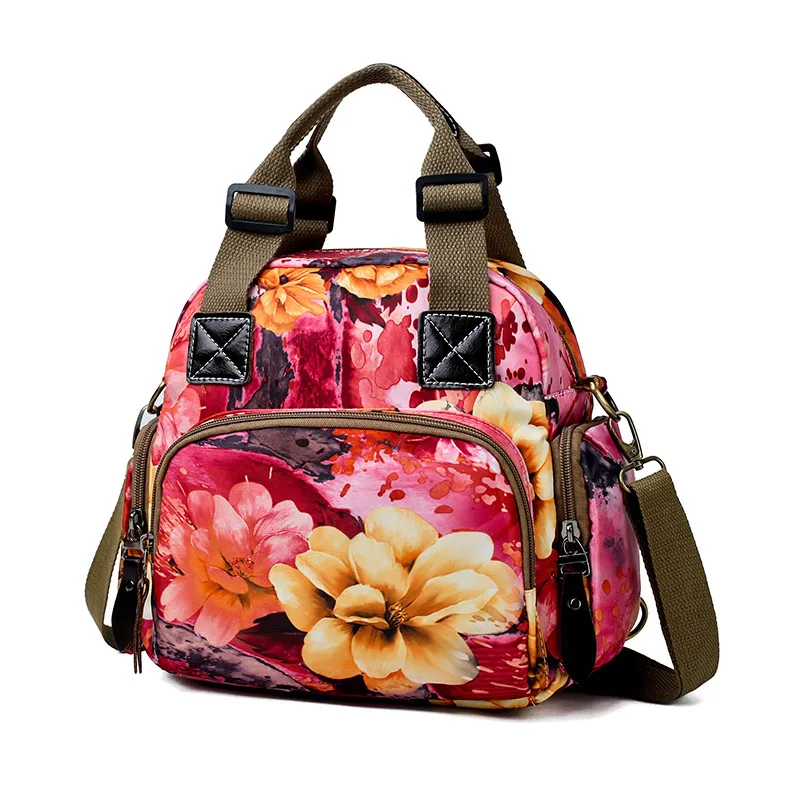 Flower Pink Aequeen Mommy рюкзак для путешествий нейлоновый Водонепроницаемый Многофункциональный Большой Вместительный Мешок для подгузников Сумка через плечо сумка с цветочным узором - Цвет: Flower Pink