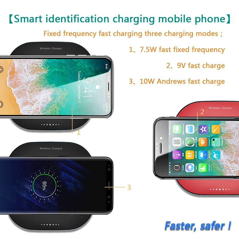Suntaiho Ци безпроводная зарядка устройство для iphone XS Max USB XR быстрое зарядное samsung Galaxy