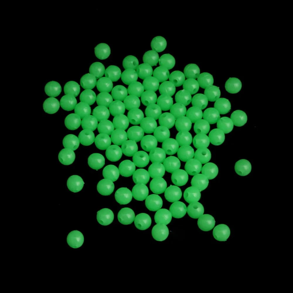100 шт 5 мм Пластик круглый Светящиеся в темноте снаряжение рыболовное бусины