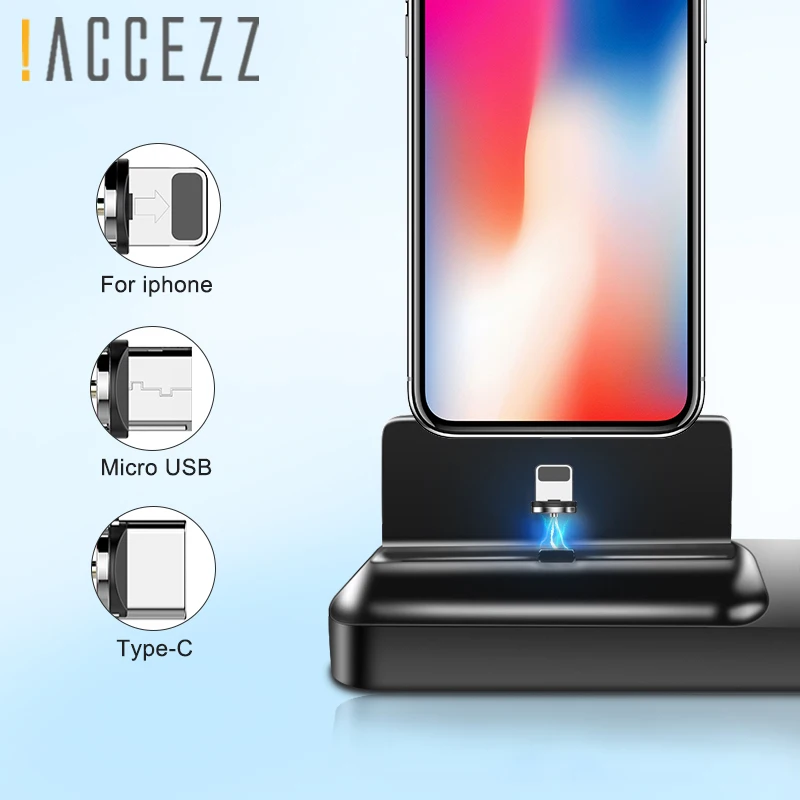 ! Зарядное устройство ACCEZZ настольная подставка 3 в 1 Магнитная Зарядка для iphone X XS