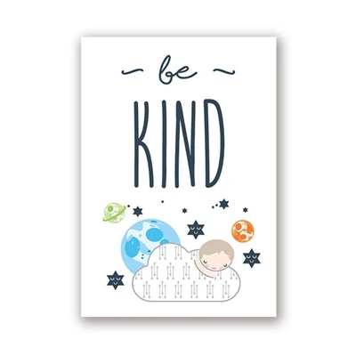 PH1631 Космический тематический Детский Настенный художественный принт Be Brave& Be kind Quotes Холст Плакаты живопись подарок для маленького мальчика украшение стены детской комнаты - Цвет: PH1631