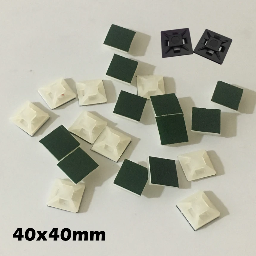 50 шт. 40x40 мм 40*40 белый черный Nylong квадратный пластиковый зеленый самоклеющийся