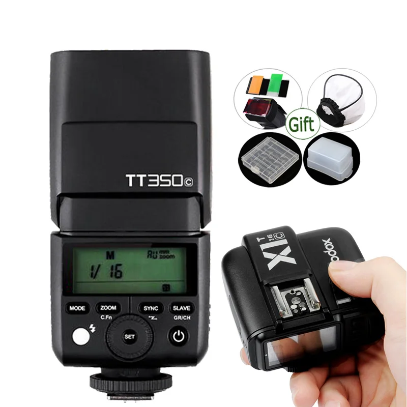 

Mini Godox Speedlite TT350C TTL 2.4G HSS Flash + X1T-C Transmitter for Canon Mirrorless DSLR Camera 5D Mark III 80D 7D 760D 60D