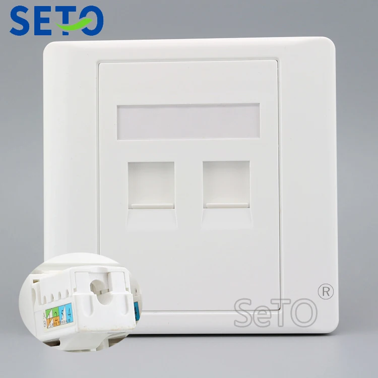 SeTo 86 Тип двойной RJ45 Cat6 гигабитная сетевая Lan настенная пластина гнездо Keystone