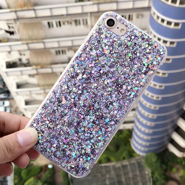 Милый чехол с блестящими блестками для iphone X, XS, MAX, XR, 5, 5S, se, 6, 7 Plus, 6s, 8, Модный женский уникальный тонкий мягкий силиконовый чехол из ТПУ