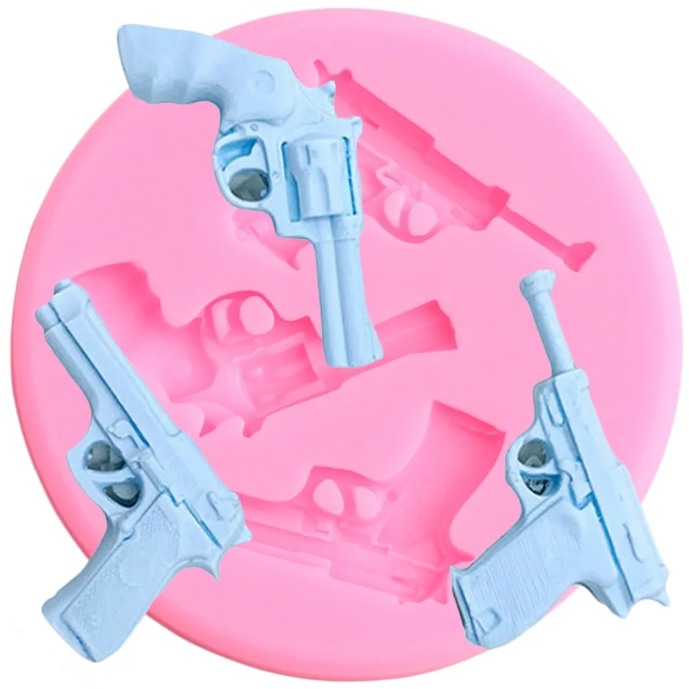 3D детский игрушечный пистолет силиконовая форма кекс сделай сам Topper Fondant формы