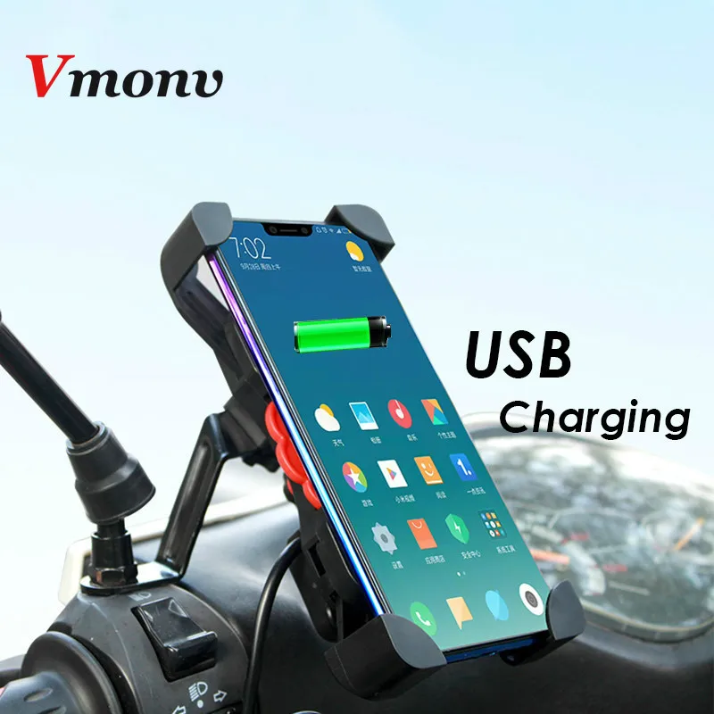 Автомобильный держатель для мобильного телефона мотоцикла с usb-зарядным