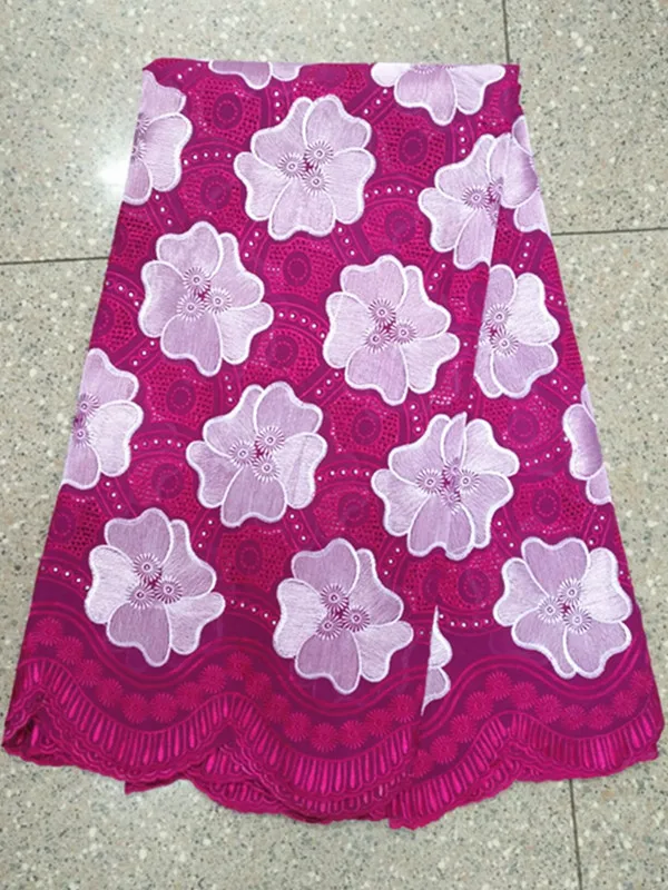 5 ярдов/партия белая африканская сетчатая кружевная ткань с цветочной вышивкой