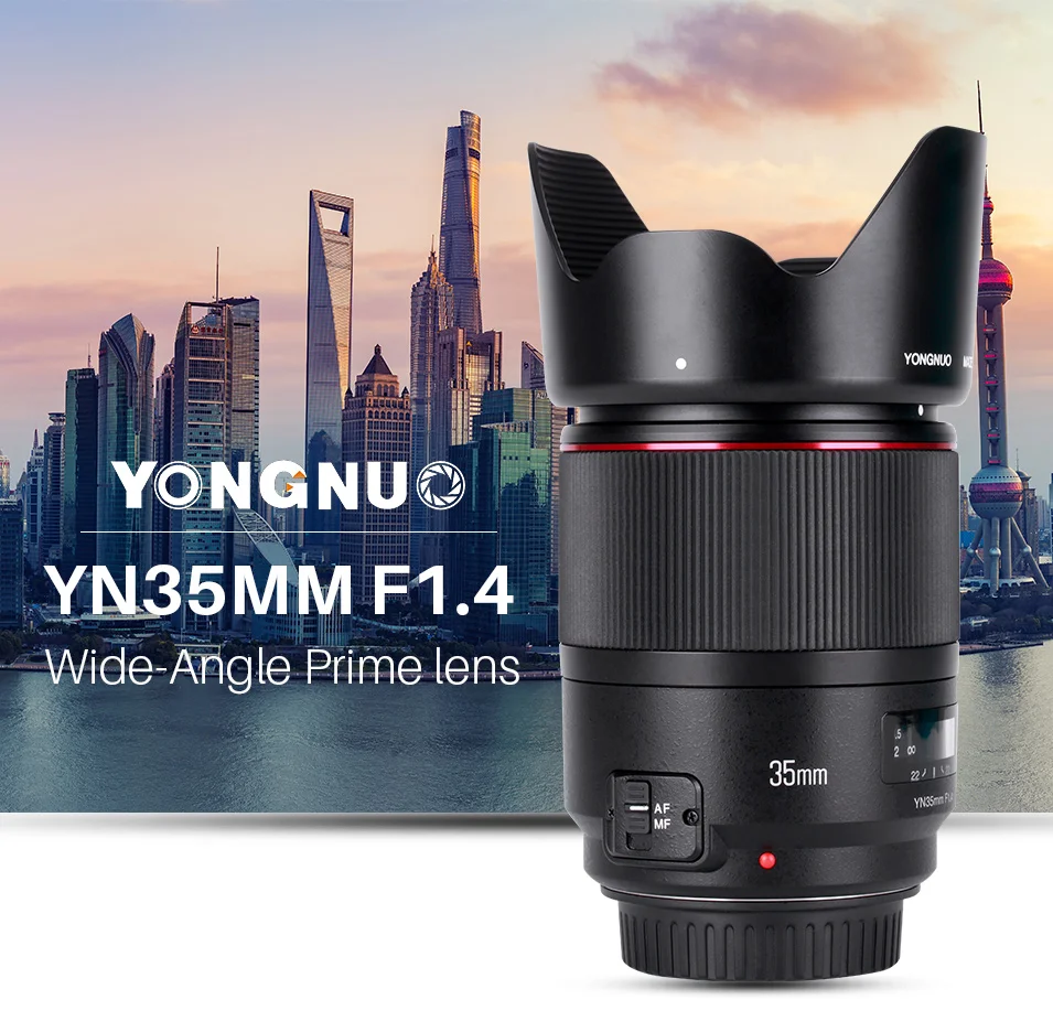 YONGNUO YN35MM F1.4 Стандартный широкоугольный объектив для Canon с яркой апертурой для цифровых зеркальных фотокамер для 600D 60D 5DII 5D 500D